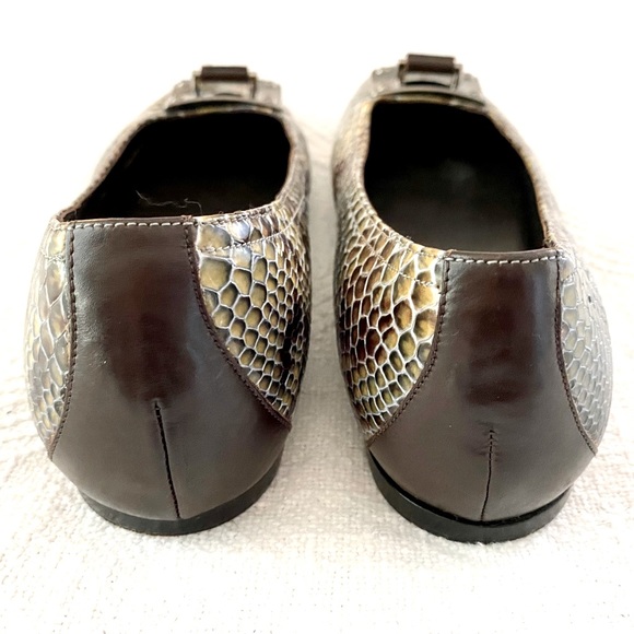 Donald J. Pliner “Ana” Python Snakeskin Leather Flats Size US 6.5 Made in Italy - Picture 7 of 12